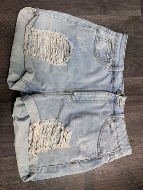 Light Wash Distressed Denim - Light Blue